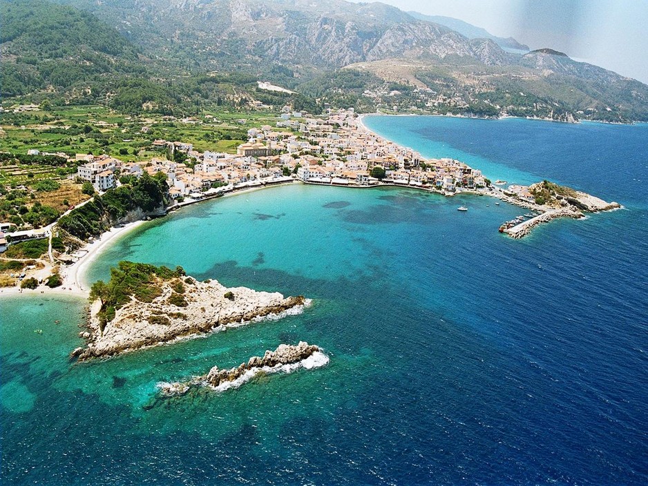 panoramic view of Kokkari Samos Greece